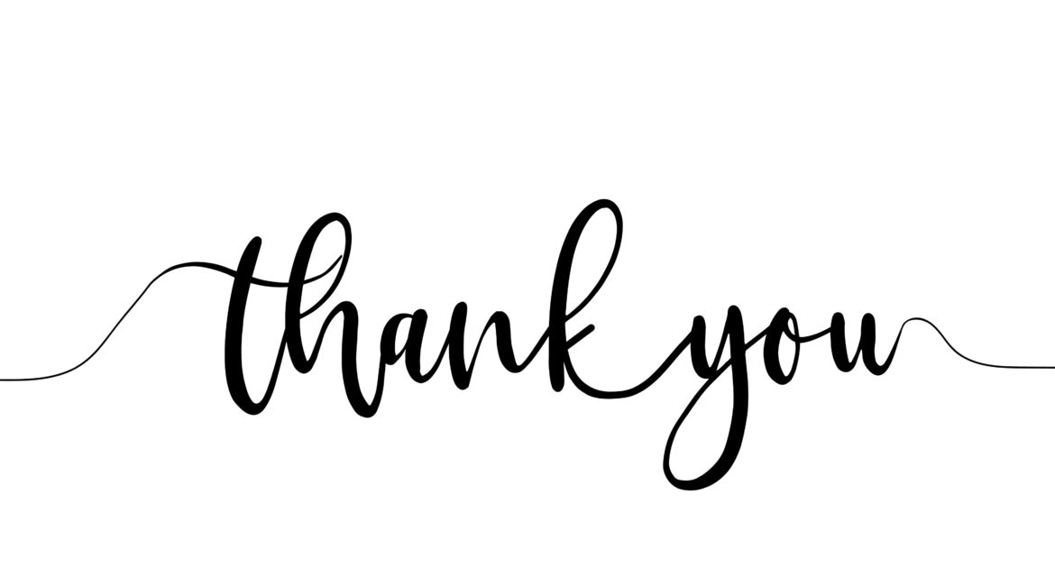 Thank You Hand Lettering. Typography Design Inspiration. Black colored. On a white background.