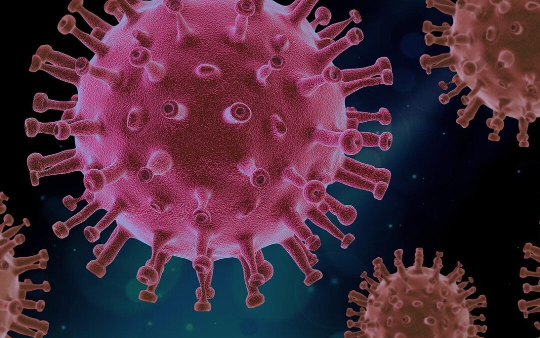 Illustration of microscopic virus.