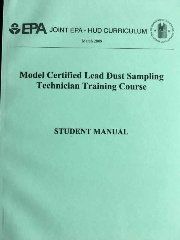 Cover page of a lead dust sampling technician course manual